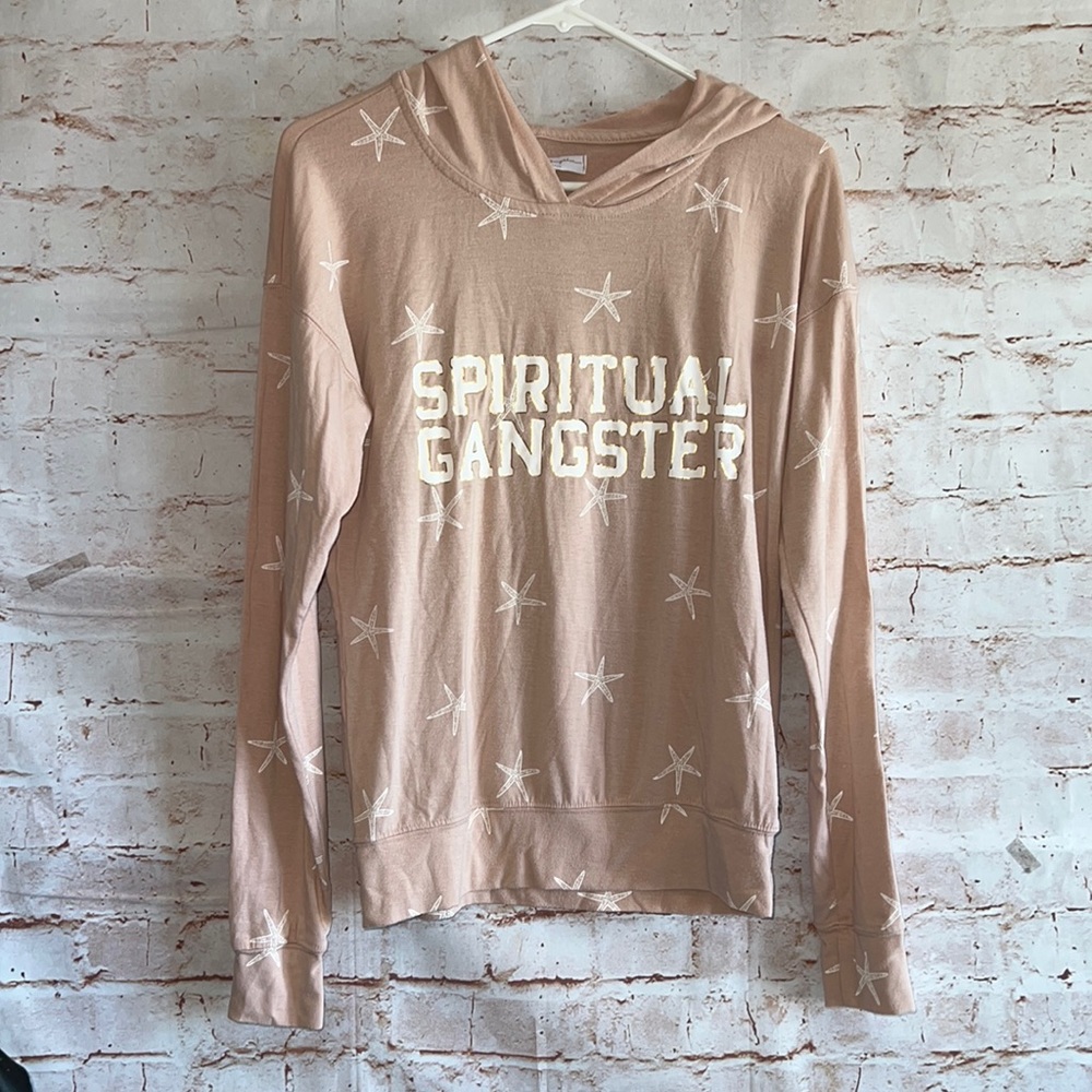 Spiritual Gangster XS Starfish pullover hoodie blush pink lightweight